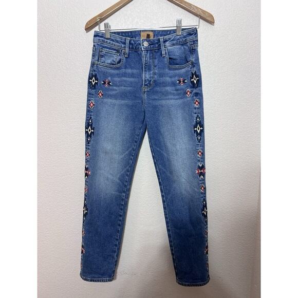Driftwood Jeans Sz 25 Free People Gizelle Southwest Embroidered Boho Women Aztec - Picture 1 of 9